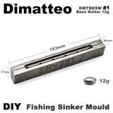 Dimatteo DIY Fishing Bean Sinker Mould DMTBESM/#1 Bean Sinker 12g 6 Cavities