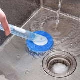 Dish Cleaning Brush Kitchen Dish Brush With Detergent Dispenser Suspension Design Dish Soap Refill Dishwashing Brush