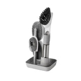 Dish Cleaning Brush, Soap Dispensing Dish Brush Set With 4 Replacement Heads And Storage Holder, Kitchen Scrub Brush Cleaning