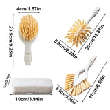 Dish Scrub Brush Dish Washing Scrubber With 3 Heads Cleaning Supplies With Soft Bristles For Pots Pans Corners Bottles Dishes