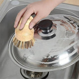 Dish Scrubber Brush Natural Scrub Brush For Household Cleaning Ergonomic Bamboo Dish Brush Pans And Vegetables Kitchen Brushes