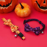 Dog Collar With Bowtie Spooky Pumpkin Spider BowTie Collars For Pets Dogs Apparel Accessories For Photography Wedding Home