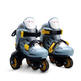 Double Line Roller Skates For Kids Adjustable 4-wheel Skating Shoes Professional PU Flashing Wheel Children Sneakers