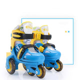 Double Line Roller Skates For Kids Adjustable 4-wheel Skating Shoes Professional PU Flashing Wheel Children Sneakers