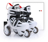 Double Line Roller Skates For Kids Adjustable 4-wheel Skating Shoes Professional PU Flashing Wheel Children Sneakers