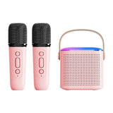 Dual Microphone Karaoke Machine Portable Bluetooth PA Speaker System with 1&2 Wireless Microphones for Home for Adults and Kids