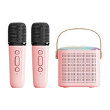 Dual Microphone Karaoke Machine Portable Bluetooth PA Speaker System with 1&2 Wireless Microphones for Home for Adults and Kids
