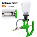 E Style 5ml/2ml/1ml Automatic Animal Continuous Metal Syringe Veterinary Equipment With Bottle Vaccination Double vaccine bottle