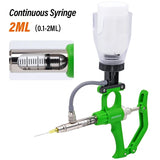 E Style 5ml/2ml/1ml Automatic Animal Continuous Metal Syringe Veterinary Equipment With Bottle Vaccination Double vaccine bottle