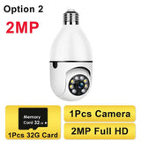 E27 WiFi Bulb Camera 1080P Baby Pet Monitor Indoor Full Color Night Auto Tracking Video Surveillance Security Cameras Floodlight