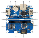 Raspberry Pi Zero 2W USB to RJ45 Ethernet Adapter with USB 2.0 Hub Expansion Board