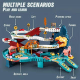 Electric Dinosaur Mountain Road Rail Kids Puzzle Playful Toy Adventure Car Small Train Car Parking Lot For Boys Birthday Gift