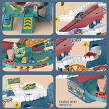 Electric Dinosaur Mountain Road Rail Kids Puzzle Playful Toy Adventure Car Small Train Car Parking Lot For Boys Birthday Gift