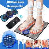 Electric EMS Foot Massager Pad Feet Massage Mat Muscle Stimulation Relief Pain Relax Pulse Therapy Improve Blood Circulation