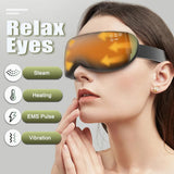 Electric Pulse Eye Massager Steam Heating Eye Massage Device Hot Compress Eyes Care Glasses Vibration EMS Acupoint Tired Dry Eye
