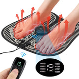 Eletric Heated EMS Foot Massage Machine Tens Fisioterapia Feet Blood Circulation 8 Modes 9-level Microcurrent Muscle Stimulation