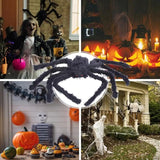 Fake Spider Hairy Giant Spider With Red Eyes Prank Prop Halloween Decorations For Restaurants Theater Shows Cafes Classrooms