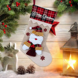 Family Christmas Stockings Large Christmas Rustic Holiday Fireplace Home Decoration Gifts Deer Santa Snowman Burlap Plaid
