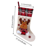 Family Christmas Stockings Large Christmas Rustic Holiday Fireplace Home Decoration Gifts Deer Santa Snowman Burlap Plaid
