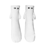 Fashion Funny Creative Magnetic Attraction Hands Black White Cartoon Eyes Couples Socks 1 Pair Club Celebrity Couple Socks