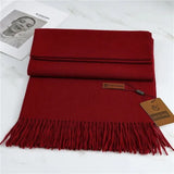 Fashion Solid Winter Cashmere Blanket Scarf Thick Warm Simple Pashmina Shawl Wraps Bufanda With Tassel Travel Poncho Echarpe