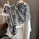 Fashion Warm Letter Print Cashmere Shawl Scarf 2023 New Women Thick Pashmina Blanket Winter Wraps Poncho Bufanda Tassel Echarpe