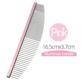 Fenice Moon Style Comb Pet Grooming Single Comb Aluminum Metal Comb for Dogs Stainless Steel Pet Dog Cat Pin Comb Hair Brush