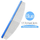 Fenice Moon Style Comb Pet Grooming Single Comb Aluminum Metal Comb for Dogs Stainless Steel Pet Dog Cat Pin Comb Hair Brush