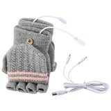 Fingerless USB Heated Gloves Unisex Washable Half Hands Gloves USB Heated Women's Cold Weather Gloves For Outdoor Exploration