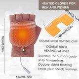 Fingerless USB Heated Gloves Unisex Washable Half Hands Gloves USB Heated Women's Cold Weather Gloves For Outdoor Exploration