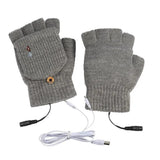 Fingerless USB Heated Gloves Unisex Washable Half Hands Gloves USB Heated Women's Cold Weather Gloves For Outdoor Exploration