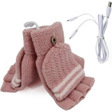 Fingerless USB Heated Gloves Unisex Washable Half Hands Gloves USB Heated Women's Cold Weather Gloves For Outdoor Exploration