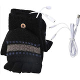 Fingerless USB Heated Gloves Unisex Washable Half Hands Gloves USB Heated Women's Cold Weather Gloves For Outdoor Exploration