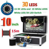 Fish Finder Underwater Fishing Camera 15pcs White  LEDs + 15pcs Infrared Lamp For Ice/Sea/River Fishing with 10inch 1000TVL Cam