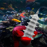 Fish Tank Landscape LED Lights Pagoda Shape Aquarium Light Aquarium Decorations Glow In The Dark Reusable Colorful Underwater
