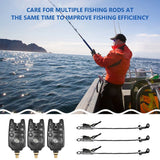 Fishing Bite Alarm Set Digital Fishing Alarm Kit LED Alarm Indicator Alert Bell Fishing Swinger Fishing Tackle With Zippered Box