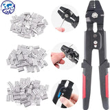 Fishing Crimping Tool Maximum 2.2 MM Cable Crimping Aluminum Tube Double Barrel Ferrule Ring Sleeve