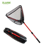 Fishing Net Folding Fishing Brail Blue Soft Rubber Landing Net Eva Handle Fishing Nets Tools Fish Nets Accessories