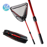 Fishing Net Folding Fishing Brail Blue Soft Rubber Landing Net Eva Handle Fishing Nets Tools Fish Nets Accessories