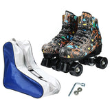 Flashing Roller Skates Shoes Kids Adult Double Row Skates Quad 4 Wheels Skating Rink Sliding Training Outdoor Sports Unisex Gift