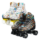 Flashing Roller Skates Shoes Kids Adult Double Row Skates Quad 4 Wheels Skating Rink Sliding Training Outdoor Sports Unisex Gift