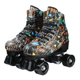 Flashing Roller Skates Shoes Kids Adult Double Row Skates Quad 4 Wheels Skating Rink Sliding Training Outdoor Sports Unisex Gift
