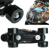 Flashing Roller Skates Shoes Kids Adult Double Row Skates Quad 4 Wheels Skating Rink Sliding Training Outdoor Sports Unisex Gift