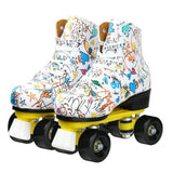 Flashing Roller Skates Shoes Kids Adult Double Row Skates Quad 4 Wheels Skating Rink Sliding Training Outdoor Sports Unisex Gift