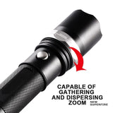 Flashlight Led Strong Light Rechargeable Outdoor Aluminum Alloy Rotating Focusing Ultra Bright Long Range Mini Portable Flash
