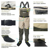 Fly Fishing Waders Clothing Portable Chest Overalls Waterproof Clothes Wading Pants Stocking Foot Good JEERKOOL For Fish Shoes