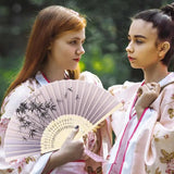 Foldable Hand Fan Japanese Silk Folding Fans Bamboos Chinese Fan Antiquity With Tassels Small Dance Fan For Student Hanfu