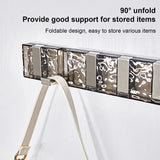 Foldable Hooks For Storage Bag Hanger Wall Punch-free Light Luxury Water Ripple Design Folding Door Hook Kitchen Bathroom