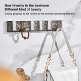 Foldable Hooks For Storage Bag Hanger Wall Punch-free Light Luxury Water Ripple Design Folding Door Hook Kitchen Bathroom