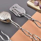 Food Tongs For Serving Salad Tongs Hard Zinc Alloy Serving Clamps Buffet Tongs Retro Style Reusable Party Food Cupcake Clamps
